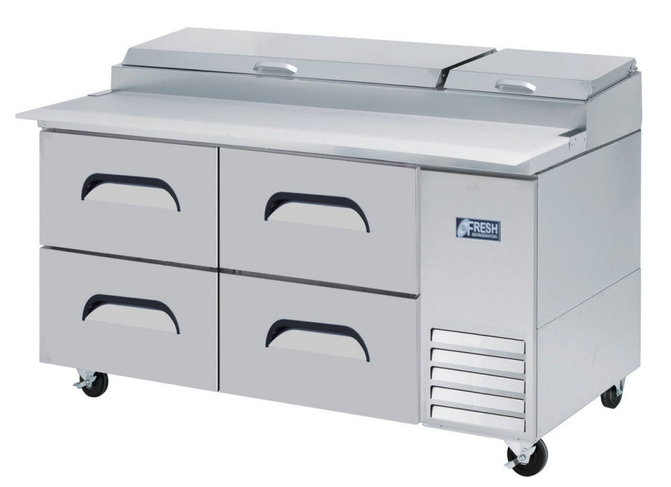 Fresh Refrigeration FPT-67-D4 | Pizza Prep Table | Prep Table Pizza