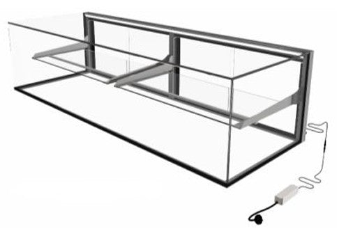 Festive SABS21 | Frameless Ambient Box With Glass Shelf | 2100 cabinet | Chilled Food Display | Standalone Frameless Ambient Box