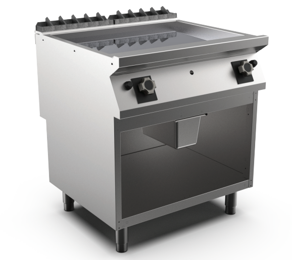 Freestanding Gas Frytop, Mareno, FT98GLCG, Gas Griddle, Chrome, Gas Fryer
