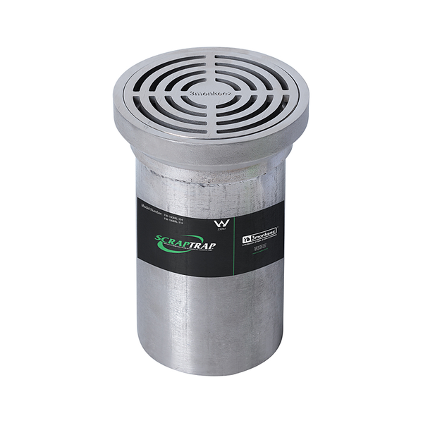 3monkeez FW-100BRL-316 112mm Drop In Round Floor Waste With Fixed Strainer And Removable Basket, Suits 100mm Pipe - 316 Grade