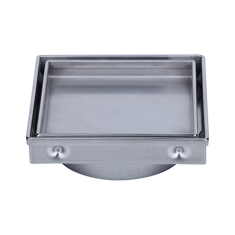 3monkeez FW-100STI Stainless Steel Tile Insert Point Drain 100mmL x 100mmW x 22.6mmH, 50mm Centre Outlet, 1.5mm 304 Grade Stainless Steel