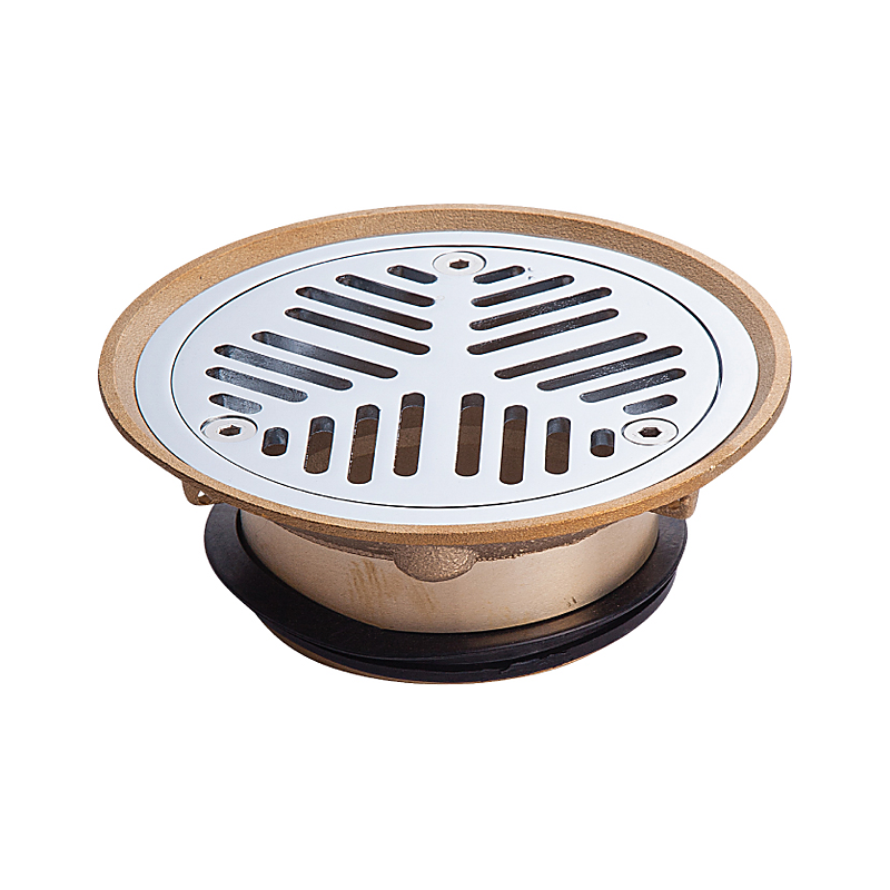 3monkeez FW-100VR 150mm Round Vinyl Floor Waste With Vinyl Clamp, Suits 100mm Pipe, C/P Brass