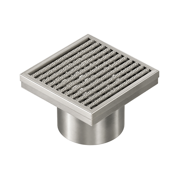 3monkeez FW-130DWWI Dimpled WW-G300 Wedge Wire Insert Point Drain 130mmL x 130mmW x 22mmH, 89mm Centre Outlet, 316 Stainless Steel