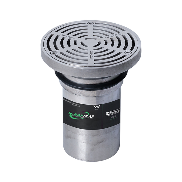 3monkeez FW-150BR-316 150mm Round Floor Waste With Fixed Strainer And Removable Basket, Suits 100mm Pipe - 316 Grade