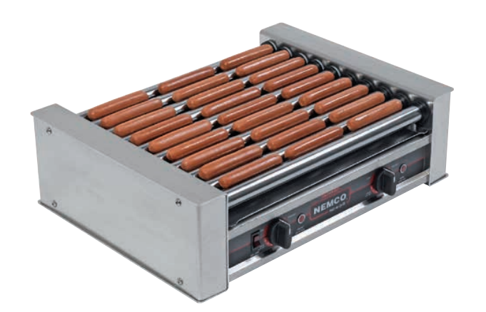 Meris NME-8075SX-230 | Nemco Hot Dog Roller Grills | Flat Model | with GripsIt| Hotdog Griller | Hotdog Roller