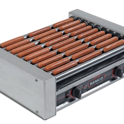 Meris NME-8075SX-230 | Nemco Hot Dog Roller Grills | Flat Model | with GripsIt| Hotdog Griller | Hotdog Roller