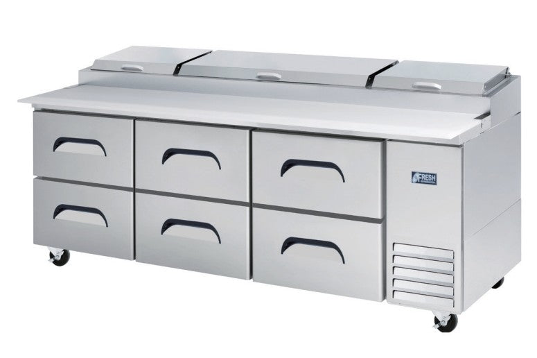 Fresh Refrigeration FPT-93G-D4 | Pizza Prep Table | Grill Top | Prep Table Pizza