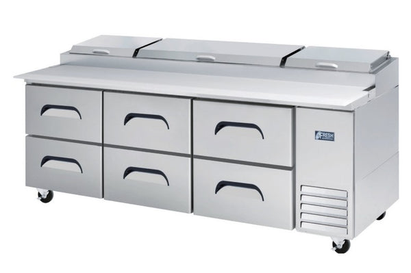 Fresh Refrigeration FPT-93G-D6 | Pizza Prep Table | Grill Top | Prep Table Pizza