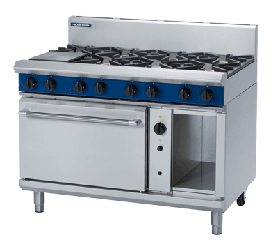 Gas Range Convection Oven, Blue Seal, G58D, 8 Burner, Cooktop