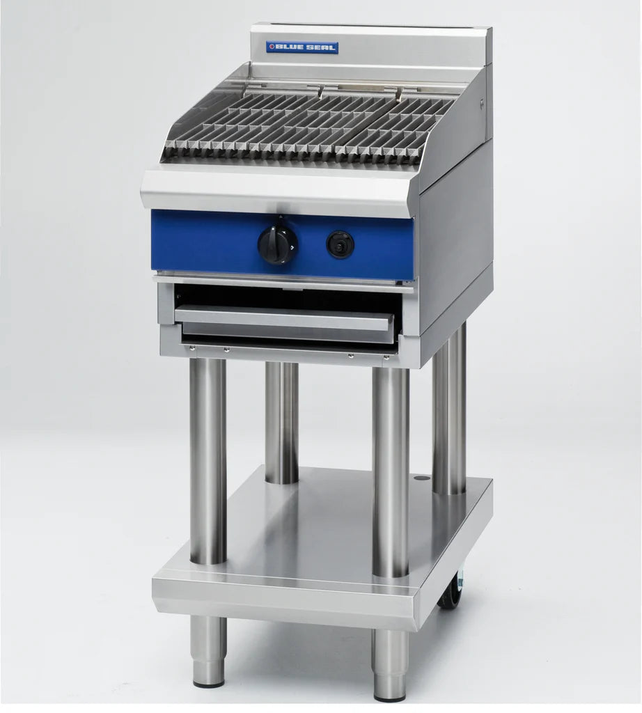 Gas Chargrill, Blue Seal, G593-L, Thermostatic, Leg Stand