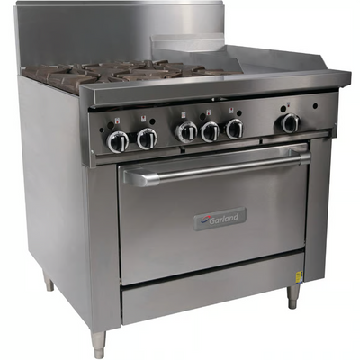 Garland GF36-4G12R I Heavy Duty I 4 Burner I 300mm I Griddle Range I Commercial Stove and Oven I Commercial Range