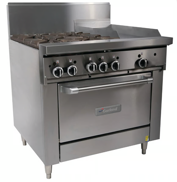 Griddle Range, Garland, GF36-4G12R, Heavy Duty,  4 Burner, 300mm, Commercial Range
