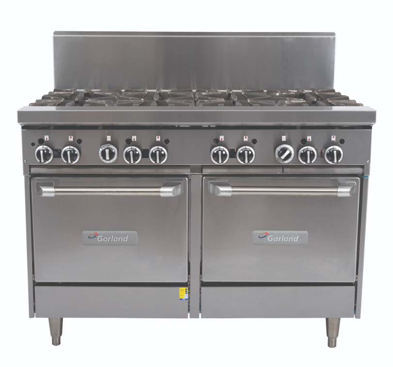 Restaurant Range, Garland, GF48-6G12LL, 6 Open Burner, 300mm Griddle Range, Commercial Stove and Oven, with 2 Ovens, Commercial Range
