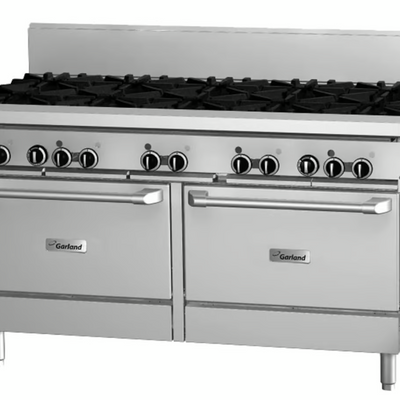 Garland GF60-10RR I Restaurant Range I 10 Open Burners I Cooktop Range I Commercial Stove and Oven I with 2 Ovens I Commercial Range