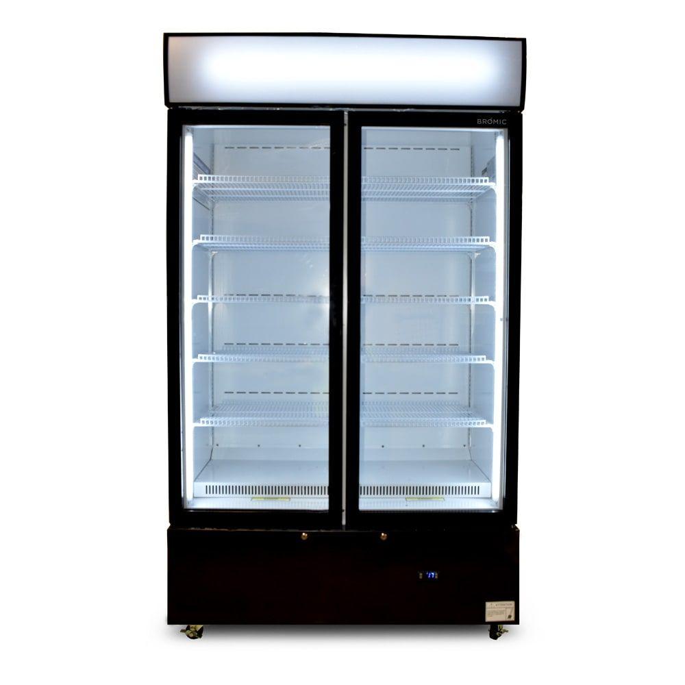 Multideck Display Fridge, Bromic, GM1000LBCAS, Cassette Flat Glass Door, 2 Door, LED Black