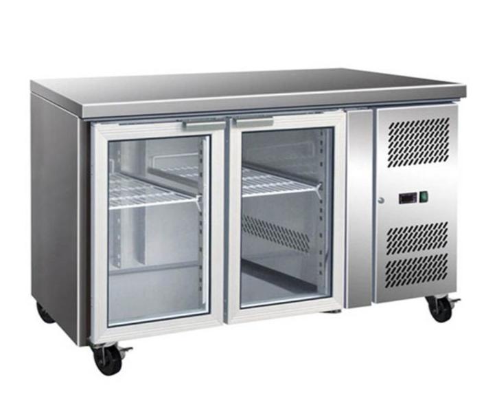 2 Door Bench Fridge, F.E.D, GN2100TNG, Gastronorm, Glass Door