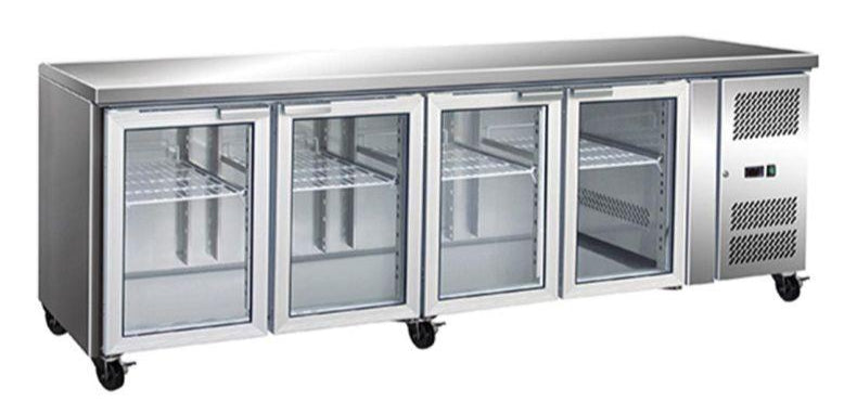 4 Glass Door, F.E.D, GN4100TNG, Gastronorm, Bench Fridge