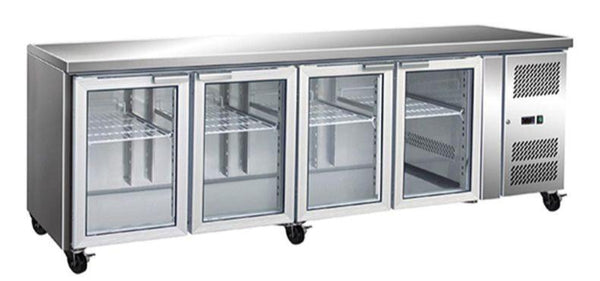 4 Glass Door, F.E.D, GN4100TNG, Gastronorm, Bench Fridge