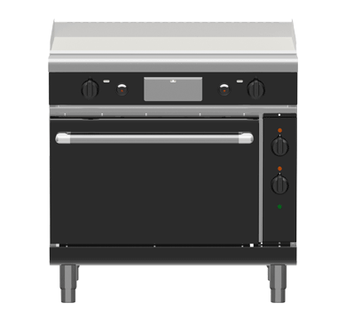 Waldorf GPB8910GE I 800m Series I Gas Griddle I Electric I Static Oven I Griddle for Gas Range I Black