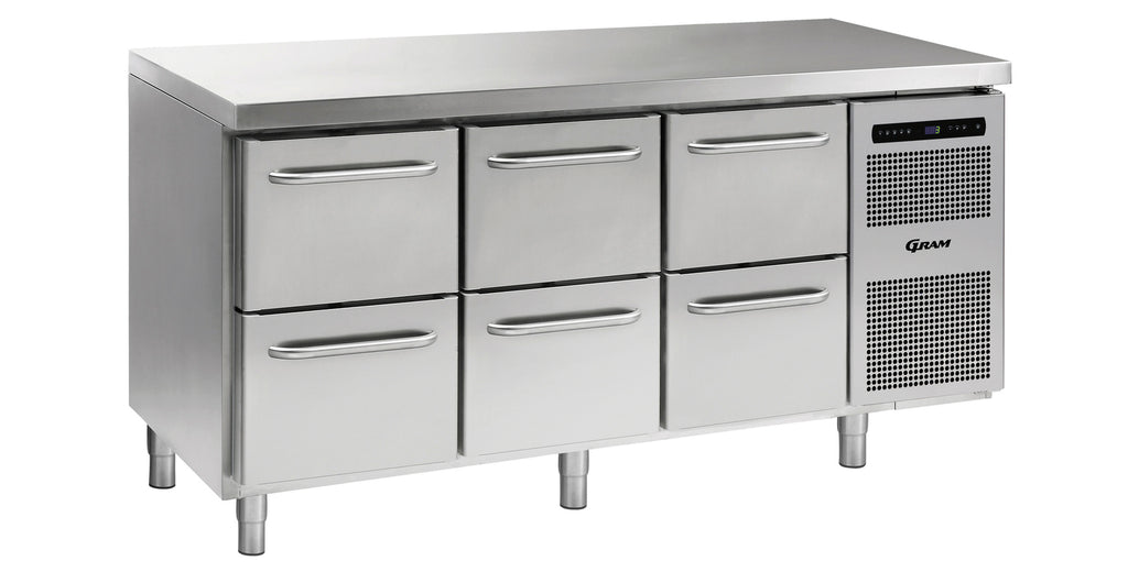 Skanos GR861800514 Gram G+ Gastro C3 GFT D2D2D2 L2 Refrigerator | 6 Drawers | 1/1 GN | Stainless Steel | 506L | Undercounter Refrigerator