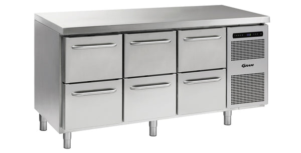 Skanos GR861800514 Gram G+ Gastro C3 GFT D2D2D2 L2 Refrigerator | 6 Drawers | 1/1 GN | Stainless Steel | 506L | Undercounter Refrigerator