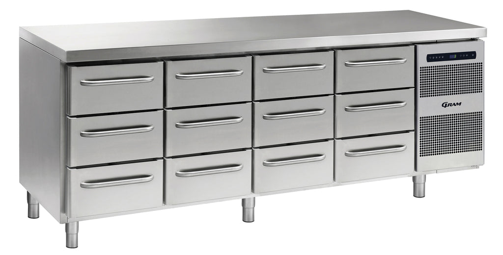 Skanos GR862200542 Gram G+ Gastro C4 GFT D3D3D3D3 L2 Refrigerator | 12 Drawers | 1/1 GN | Stainless Steel | 668L | Undercounter Refrigerator