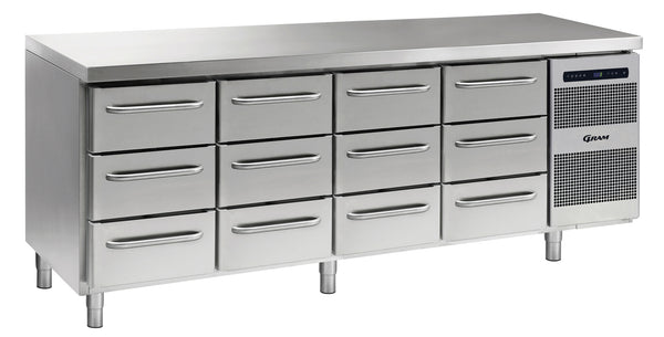 Skanos GR862200542 Gram G+ Gastro C4 GFT D3D3D3D3 L2 Refrigerator | 12 Drawers | 1/1 GN | Stainless Steel | 668L | Undercounter Refrigerator