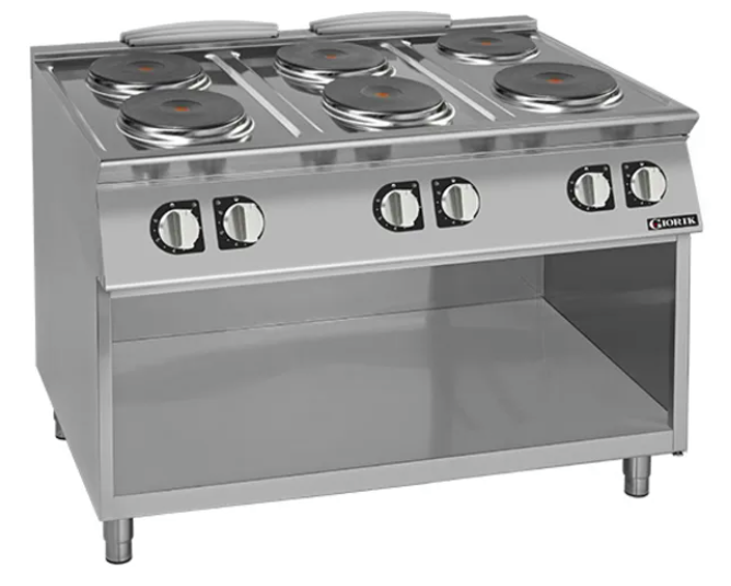 Giorik CE76TGT | 700 Series | 6 X Round Hot Plates | On Open Base | Electric | Boiling Top Ranges