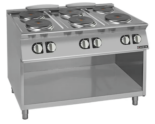 Giorik CE76TGT | 700 Series | 6 X Round Hot Plates | On Open Base | Electric | Boiling Top Ranges