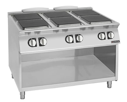 Giorik CE96QGT | 900 Series | 6x Square Hot Plates | On Open Base | Electric Boiling Top