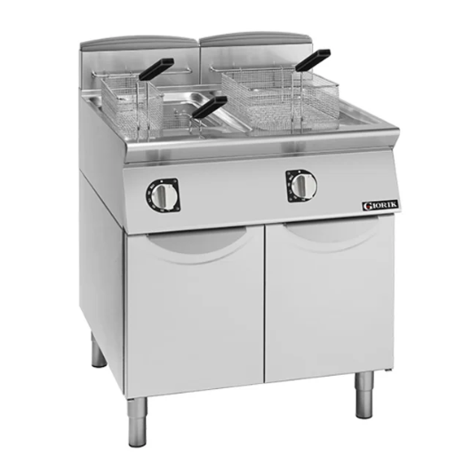 Giorik FG7817PT | 700 Series | 800mm | Double Pan | On Enclosed Base | Gas Fryers