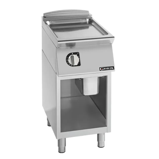 Giorik FLE72GCRXT | 700 Series | 400mm Wide | Smooth Satin Chrome | On Open Base | Electric Frytop