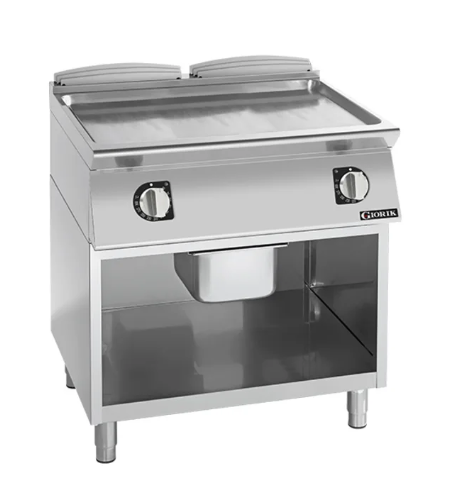Giorik FLE741GCRXT | 700 Series | 800mm Wide | Smooth Satin Chrome| On Open Base | Electric Frytop