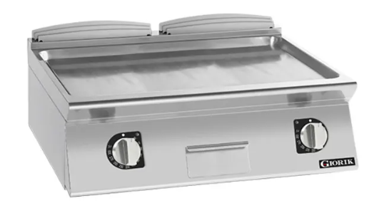 Giorik FLE741TCRXT | 700 Series | 800mm Wide | Smooth Satin Chrome | Countertop | Electric Frytop