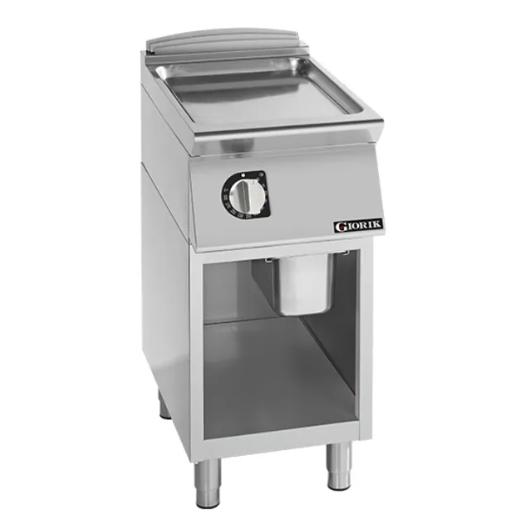 Giorik FLE92GCRXT | 900 Series | 400mm Wide | On Open Base | Smooth Satin Chrome | Electric Frytop