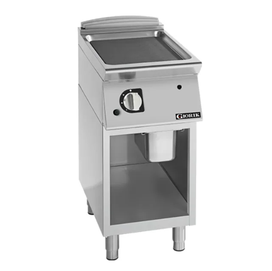 Giorik FLG72GFT | 700 Series | 400mm Wide | Smooth Mild Steel | On Open Base | Gas Frytop