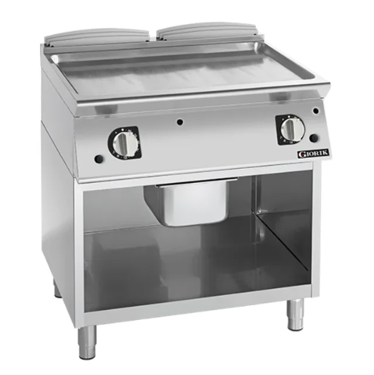 Giorik FLG741GCRXT | 700 Series | 800mm Wide | Smooth Satin Chrome | On Open Base | Gas Frytop