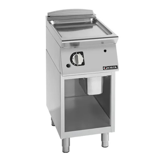 Giorik FLG92GCRXT| 900 Series | 400mm Wide |On Open Base | Smooth Satin Chrome Plate | Gas Frytop 