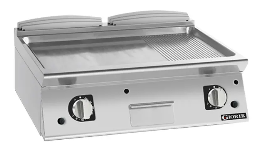 Giorik FMG941TCRXT | 900 Series | 800mm Wide | Countertop | 1/3 Ribbed 2/3 | Smooth Satin Chrome Plate | Gas Frytop