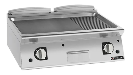 Giorik FMG941TFT| 900 Series | 800mm Wide | Countertop | 1/3 Ribbed 2/3 | Smooth Steel Plate | Gas Frytop