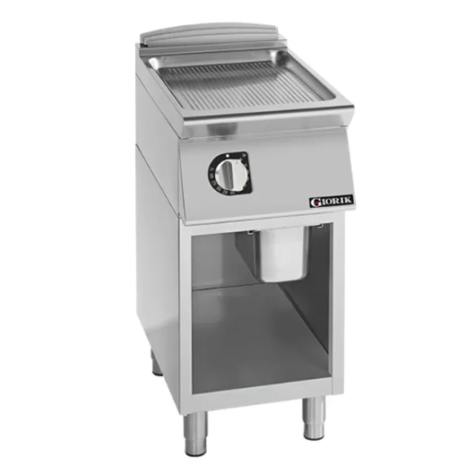 Giorik FRE72GCRXT | 700 Series | 400mm Wide | Ribbed Satin Chrome | On Open Base | Electric Frytop