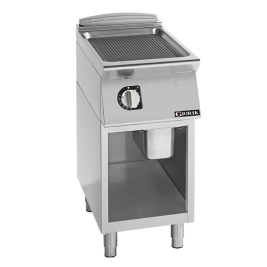 Giorik FRE72GFT | 700 Series | 400mm Wide | Ribbed Mild Steel | On Open Base | Electric Frytop