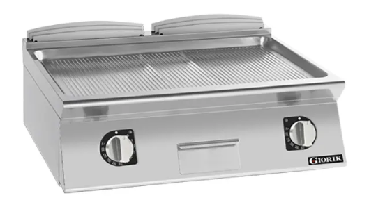 Giorik FRE941TCRXT| 900 Series | 800mm Wide | Countertop | Ribbed Satin Chrome | Electric Frytop