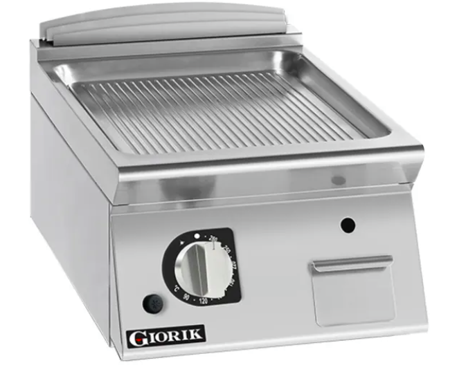 Giorik FRG72TCRXT | 700 Series | 400mm Wide | Ribbed | Ribbed Satin Chrome | Gas Frytop