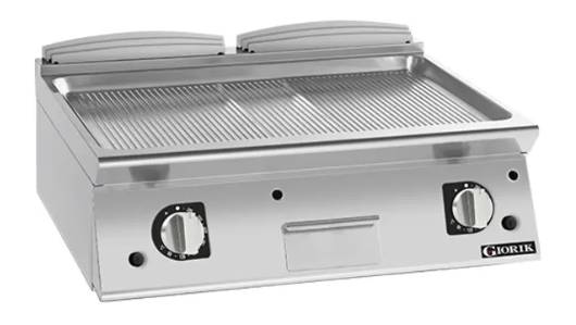 Giorik FRG941TCRXT| 900 Series | 800mm Wide | Countertop | Ribbed Satin Chrome Plate | Gas Frytop