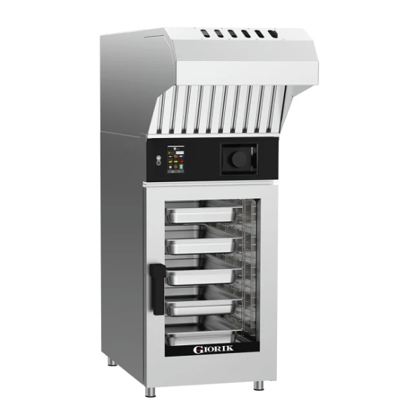 Giorik KM101WT.L.SF.H | Mini Touch | 10 x 1/1 GN | Electric Combi Oven |with Recirculating Ventless Hood | and Left Hand Hinge Door | with Standard Filter | Combi Oven
