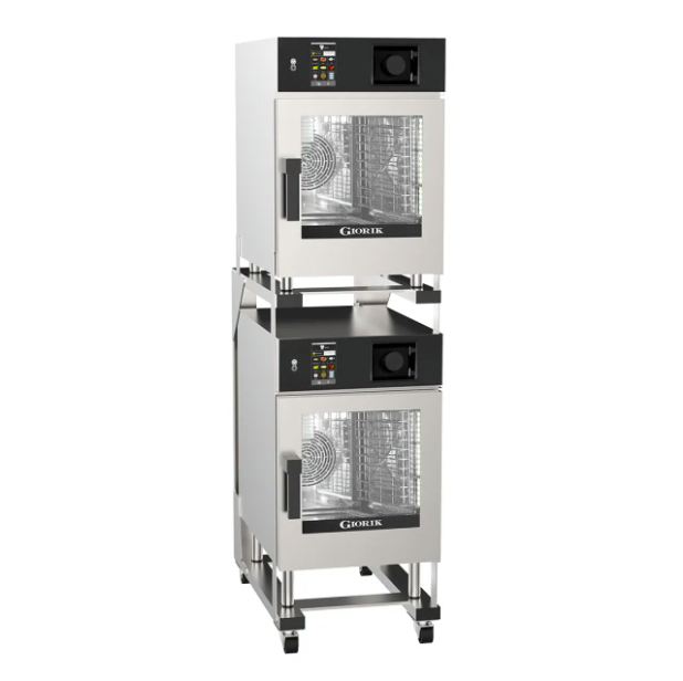 Giorik KMEST.11.0606.RO.H | Mini Touch | 6 on 6 x 1/1 GN | Electric Combi Oven | with Recirculating Ventless Hood |and Reverse Osmosis | Stacked Combi Oven