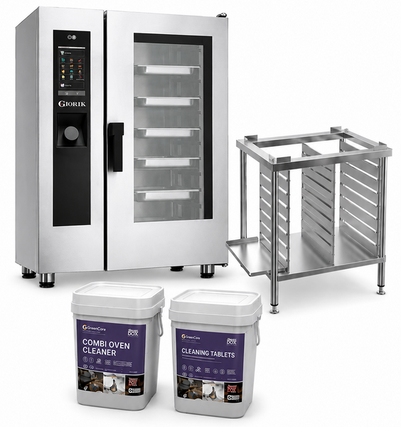 Giorik SEHE101WT.RO | COMBO Package Specials | 10 Tray Electric Combi Oven with RO