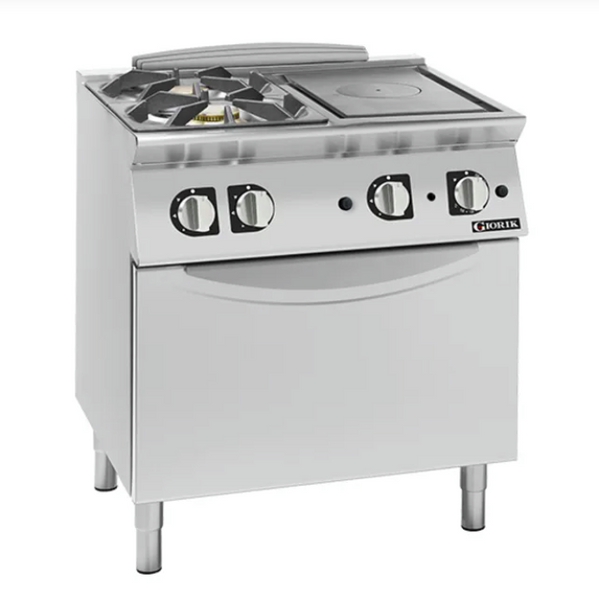 Giorik TG74FTLT | 700 Series | 800mm Wide | Combination Solid Top | and 2 Gas Burner | on Standard Gas Oven
