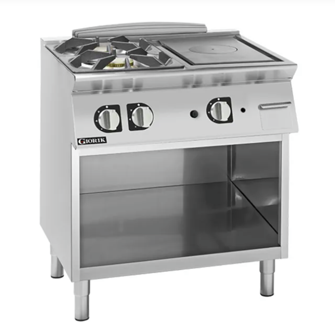 Giorik TG74GTLT | 700 Series | 800mm Wide | Combination Solid Top and Gas Burner | On Open Base Ranges